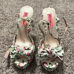 Betsey Johnson Floral Heels